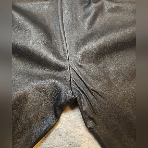 Helmut Lang Black Leggings High-Waisted Form-Fitting Leather-Like Pants - Picture 16 of 16